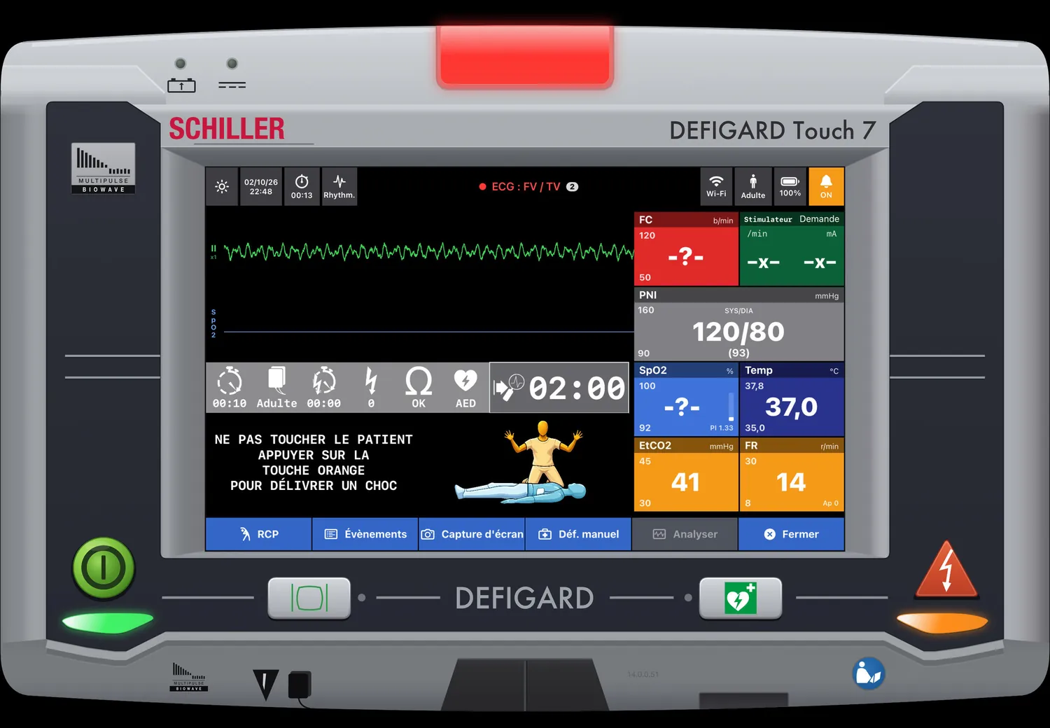 DEFIGARD Touch 7 — DSA : choc conseillé