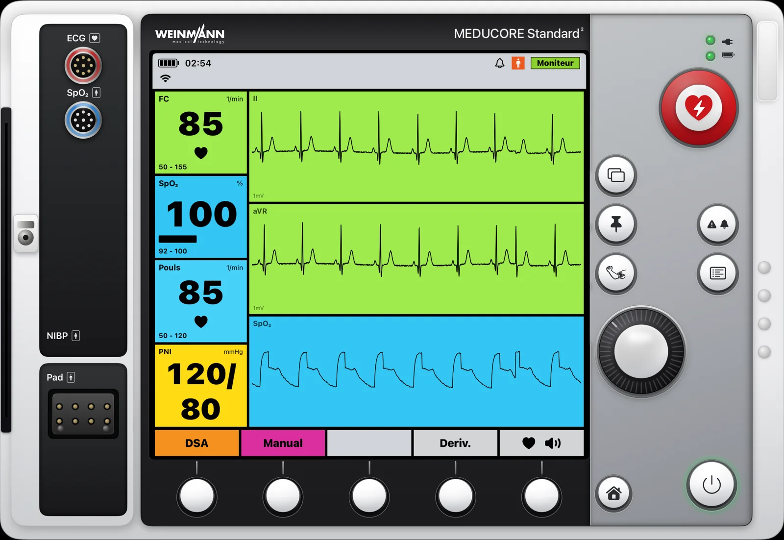Interface Weinmann MEDUCORE Standard² reproduite dans le scope VitalX