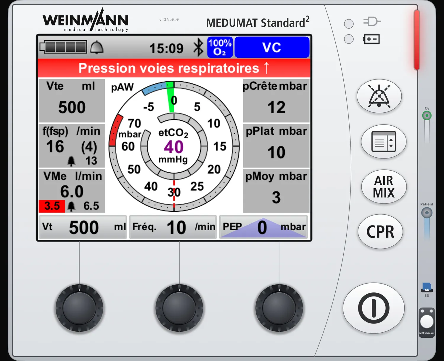 MEDUMAT Standard² — Alarme de pression